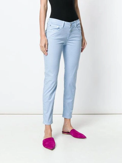 Shop Closed Cropped Skinny Trousers In Blue