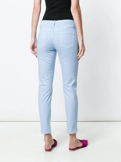 Shop Closed Cropped Skinny Trousers In Blue