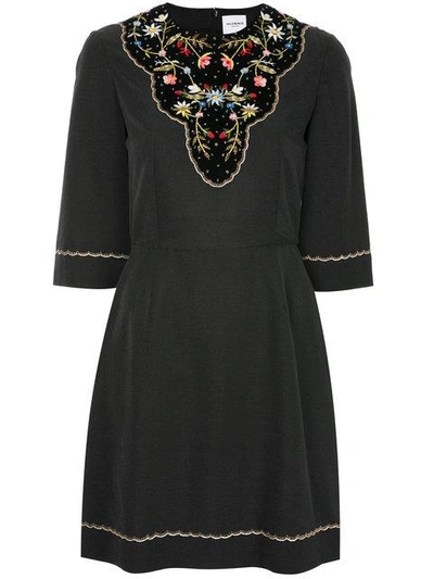 Shop Vilshenko Embroidered Floral Dress - Black