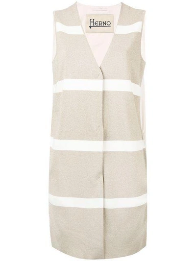 Shop Herno Striped Waistcoat - Neutrals