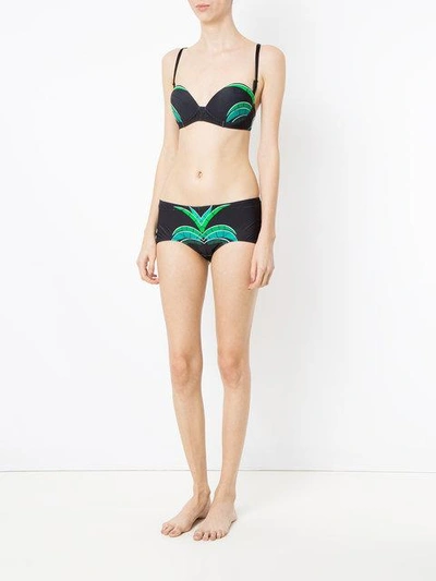 Shop Amir Slama Tropical Print Bikini Set In Black