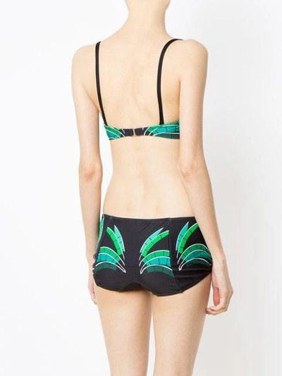 Amir Slama Tropical Print Bikini Set In Black
