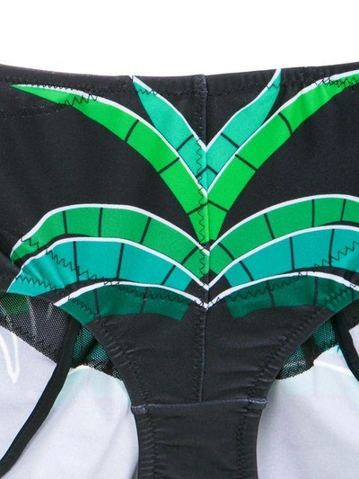 Shop Amir Slama Tropical Print Bikini Set In Black
