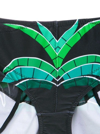 Amir Slama Tropical Print Bikini Set In Black