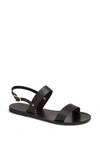 Ancient Greek Sandals Black Leather Clio Sandals