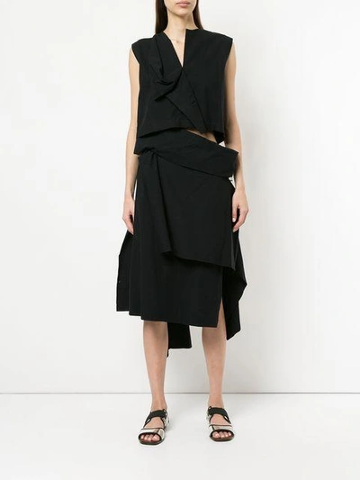 Shop Issey Miyake Origami Skirt Suit In Black