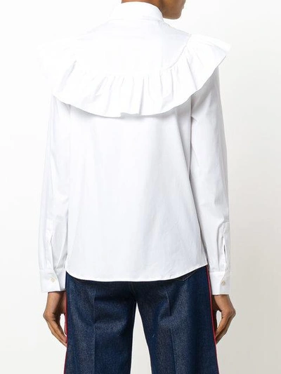 Shop Red Valentino Ruffled Front Shirt In White