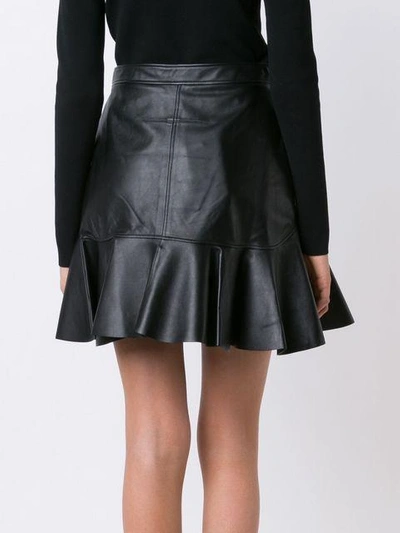 Shop Givenchy Leather A-line Skirt - Black