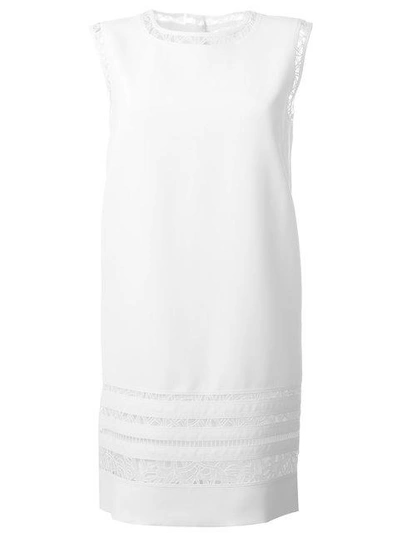 Shop Ermanno Scervino Lace Detail Shift Dress - White