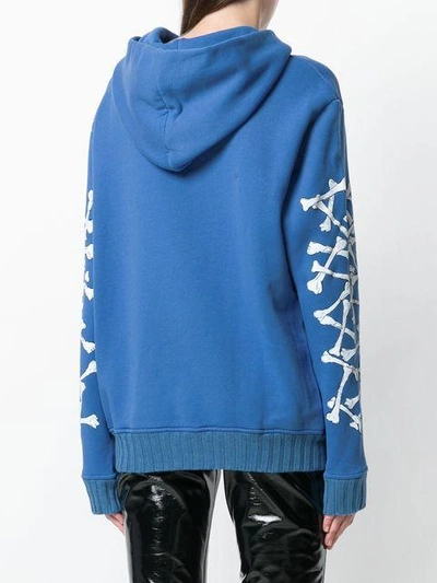 Shop Amiri Bones Oversized Hoodie - Blue