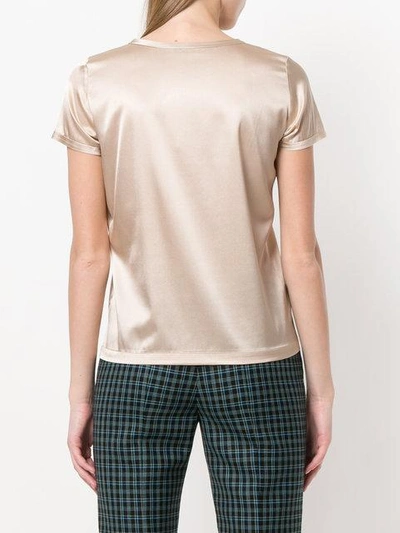 Shop Blanca Metallic Short-sleeve Top In Neutrals