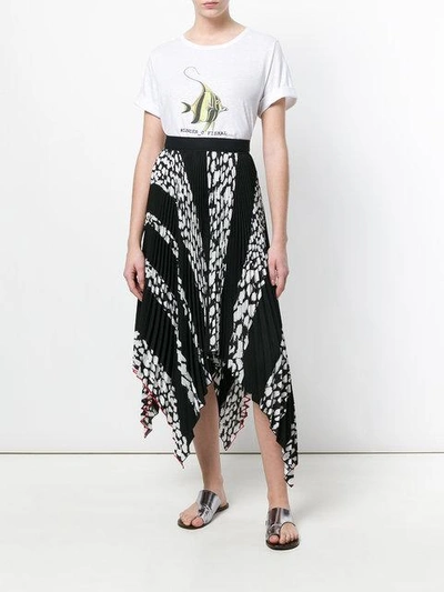 Shop Antonia Zander Fish Print T-shirt  In White