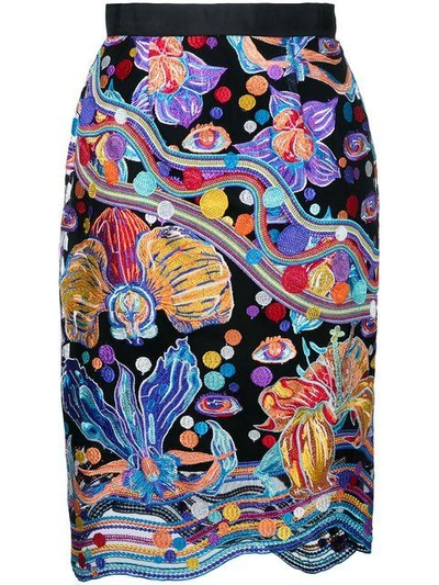 Shop Romance Was Born Cosmis Bloom Skirt - Multicolour