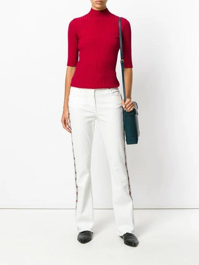 Shop Etro Side Detail Flared Jeans In White