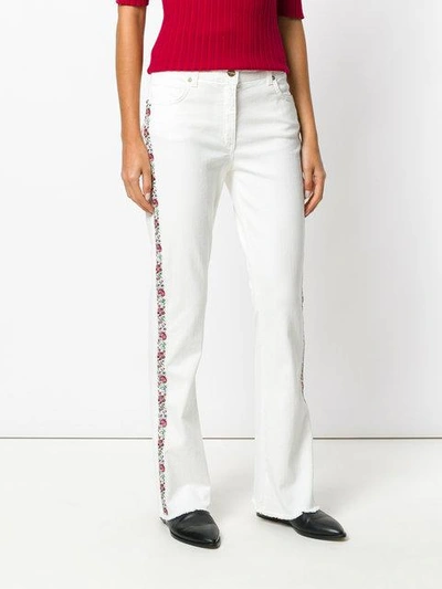 Shop Etro Side Detail Flared Jeans In White