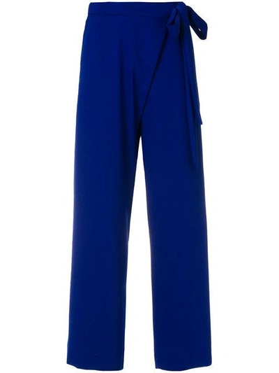 Shop P.a.r.o.s.h Tie Waist Trousers In Blue