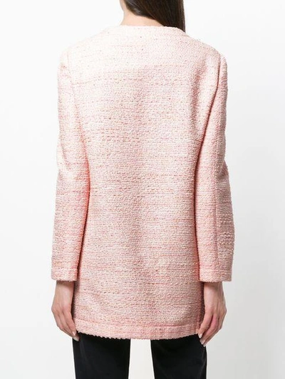 Shop Boutique Moschino Embellished Tweed Jacket In Pink