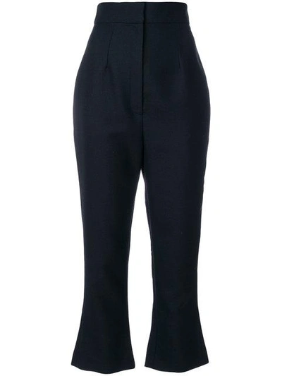 Shop Jacquemus Flared Cropped Trousers - Black