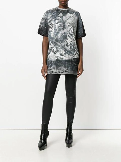 Shop Balmain Wolf And Storm T-shirt In Grey