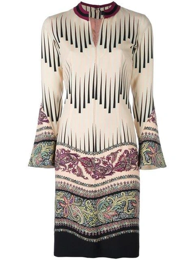 Shop Etro Floral Print Dress In Multicolour