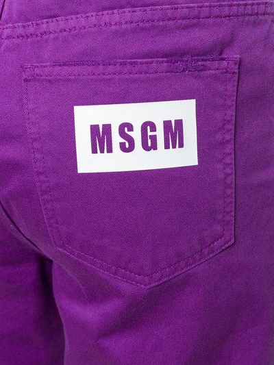 Shop Msgm Wide Leg Trousers In Purple