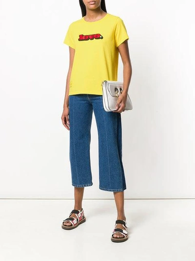 Shop Marc Jacobs Love Print T-shirt - Yellow & Orange