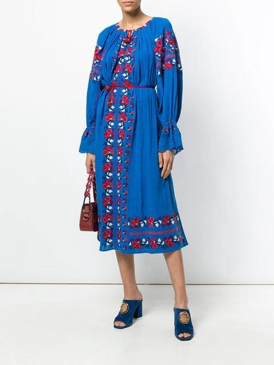 Shop Ulla Johnson Filia Embroidered Midi Dress