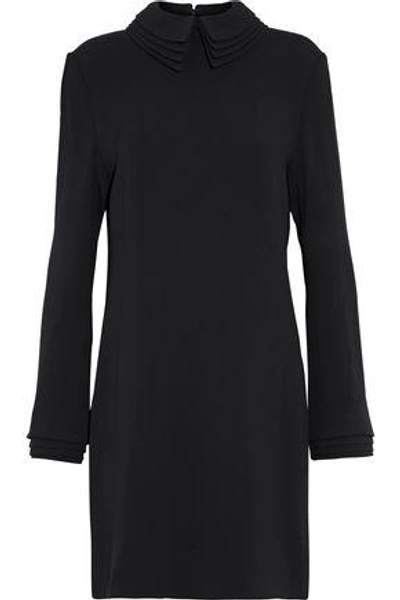 Shop Brandon Maxwell Woman Layered Crepe Mini Dress Black