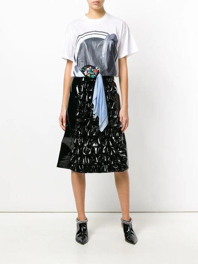 Shop Christopher Kane Front Ruffle Patent Leather Skirt