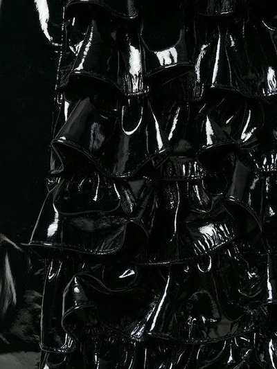 Shop Christopher Kane Front Ruffle Patent Leather Skirt