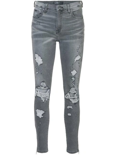 Shop Amiri Thrasher Skinny Jeans In Grey