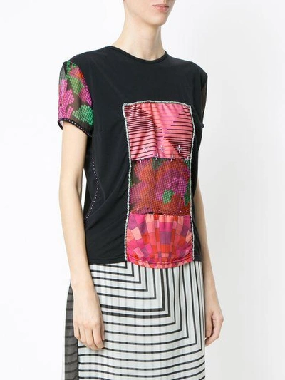 Shop Amir Slama Panels Beaded Blouse In Black