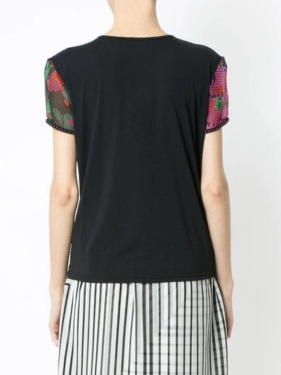 Shop Amir Slama Panels Beaded Blouse In Black