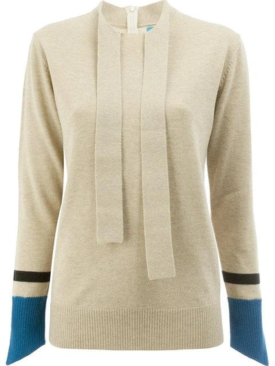 Shop Undercover Thumb Hole Detail Sweater In Neutrals