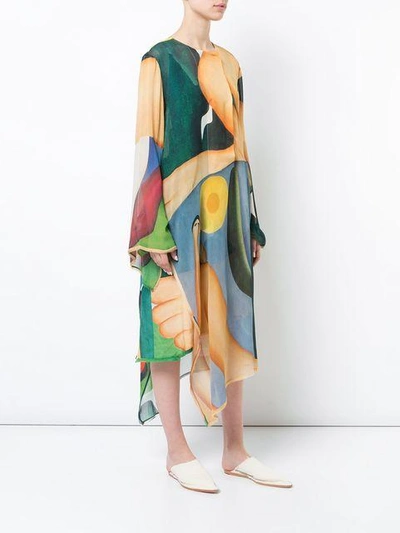 Shop Osklen X Tarsila Asymmetric Hem Printed Dress - Multicolour