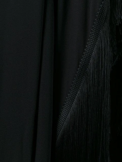 Shop Plein Sud Draped Silk Asymmetric Dress In Black