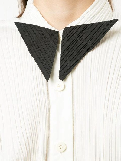 Shop Issey Miyake Bow Tie Detail Shirt - White