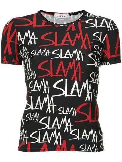 Shop Amir Slama Logo Print T-shirt In Black