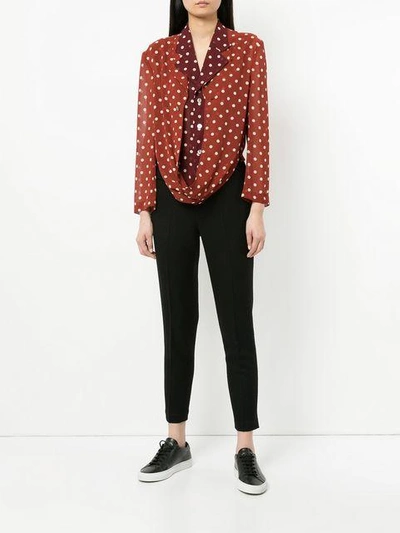 Pre-owned Comme Des Garçons Double Layer Polka Dot Top In Brown