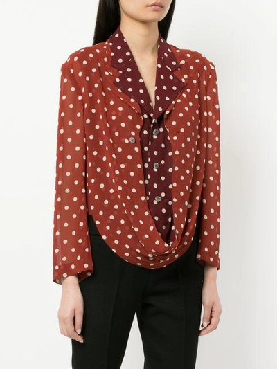 Pre-owned Comme Des Garçons Double Layer Polka Dot Top In Brown