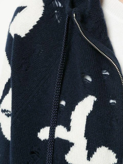 Shop Barrie Distressed Abstract Knit Hoody - Blue