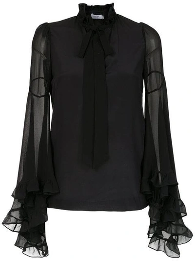 Shop Isolda Sheila Silk Blouse In Black