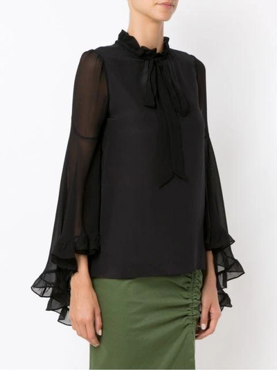 Shop Isolda Sheila Silk Blouse In Black