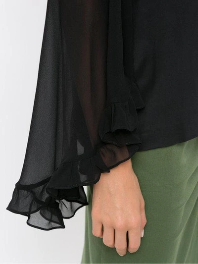 Shop Isolda Sheila Silk Blouse In Black