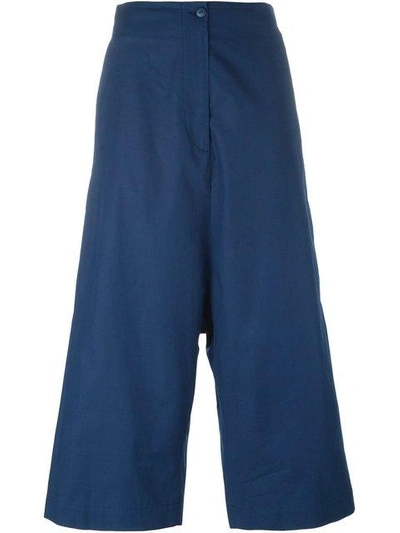 Shop I'm Isola Marras Cropped Drop Crotch Trousers In Blue