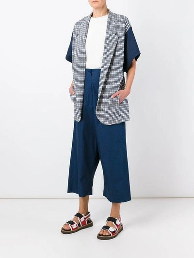 Shop I'm Isola Marras Cropped Drop Crotch Trousers In Blue