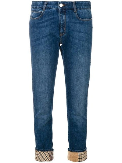 Shop Stella Mccartney Retro Checked Straight Jeans In Blue