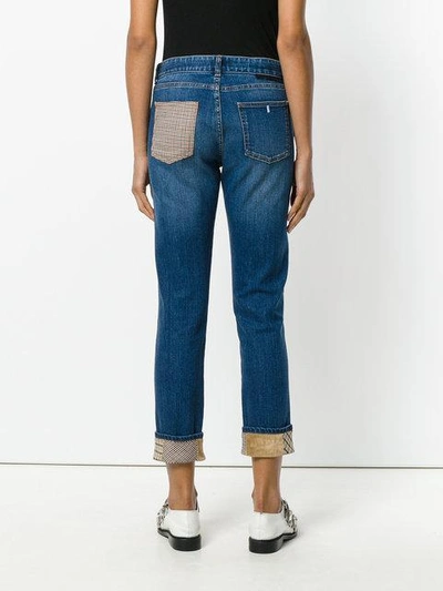 Shop Stella Mccartney Retro Checked Straight Jeans In Blue