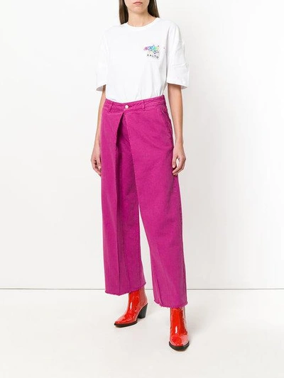 Shop Aalto Layered Wide Leg Trousers In Pink