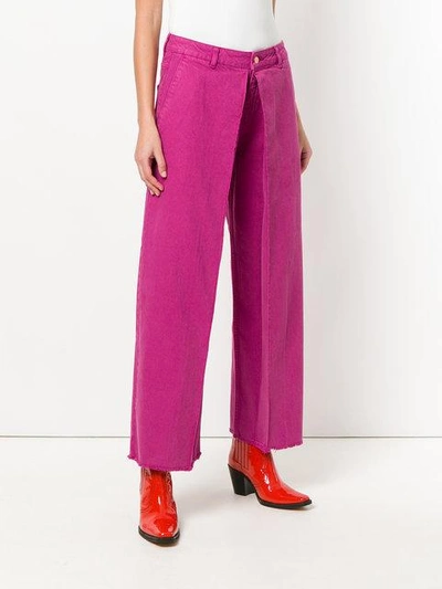 Shop Aalto Layered Wide Leg Trousers In Pink